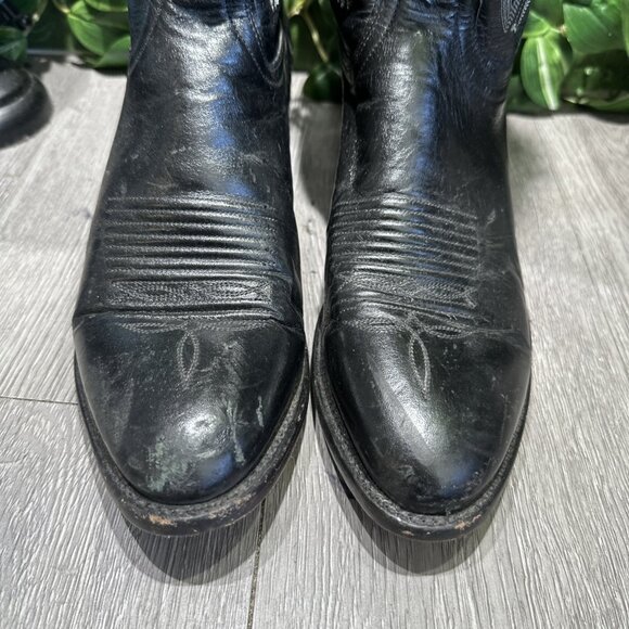 LUCCHESE 2000 Mens Size 8.5 D  Black Cowboy Western Boots T3010 R4 main image 13
